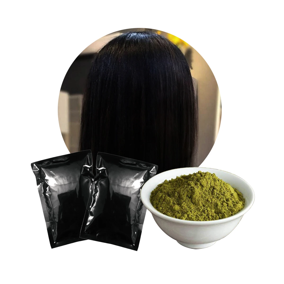 Ecocert Certificate Ammonia Free Hair Color Natural Soft Black Henna Hair Dye