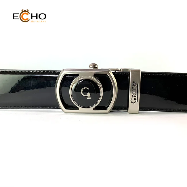 New design buckle and golf marker strap with black pvc leather golf belt