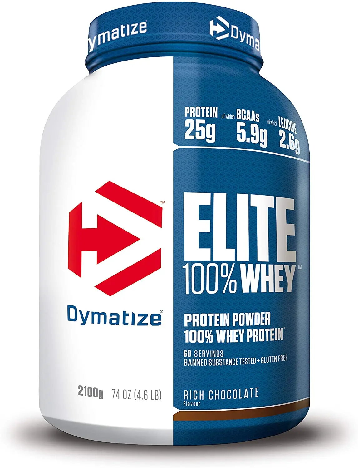Dymatize Elite сывороточный богатый Шоколад-Высокий Белок с низким содержанием сахара в порошке + белок и BCAAs