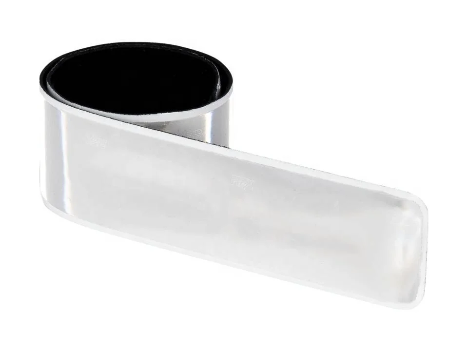 reflective event wristband slap pvc with custom logo Fluorescent Slap Bracelets Reflective Bands Ankle Cuff Snap Bracelet