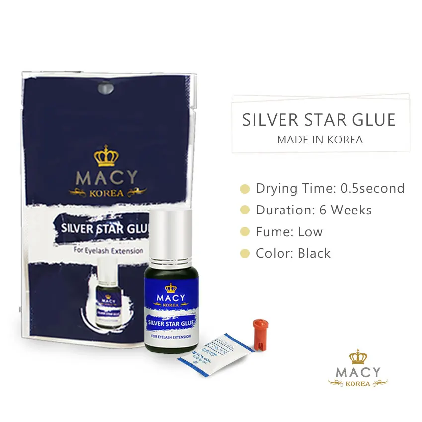 Клей с Серебряной звездой Корея завод по наращиванию ресниц оптовая продажа черные клей для