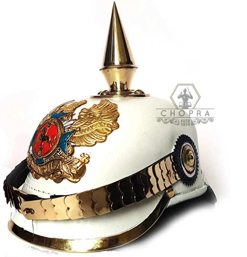 
Helmet German Pickelhaube Military Chopra Brand Home Decor Handcrafted Medieval Helmet 