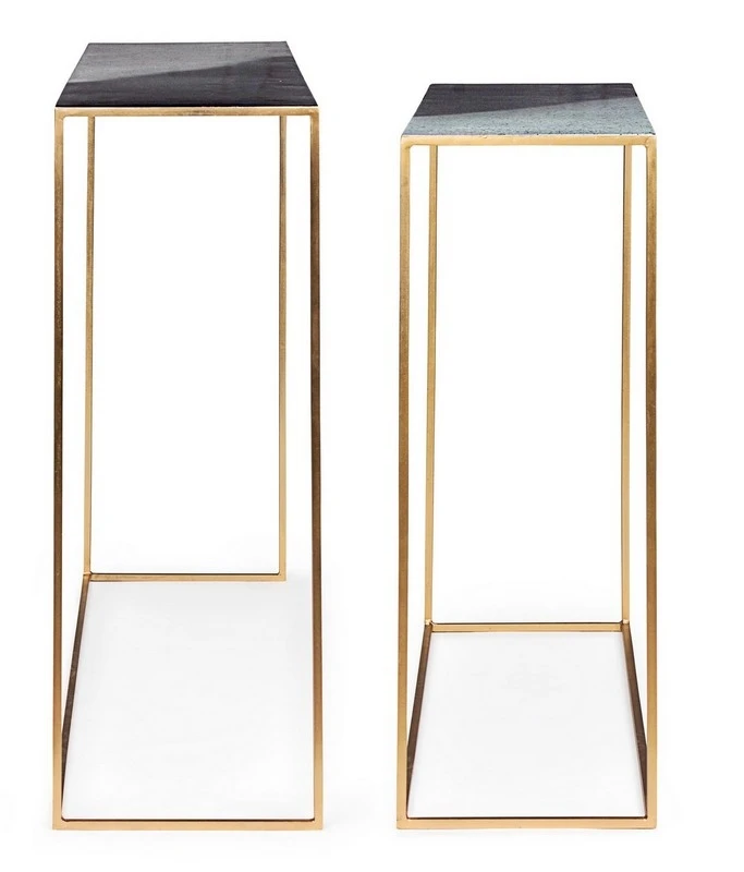 Marble Console Table Iron Frame and Black Marble Console Table Luxury Marble Top Iron Base Hallway Corner Table