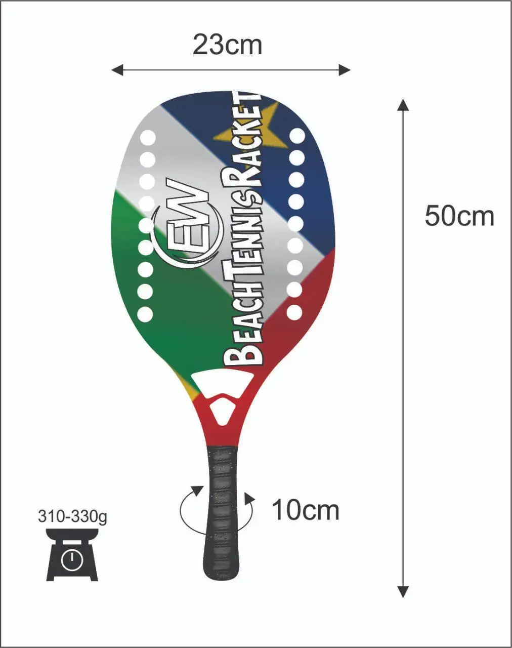 Beach Tennis Rackets Custom Carbon glass Beach Paddle/Padel Racket with your logos and color combinations