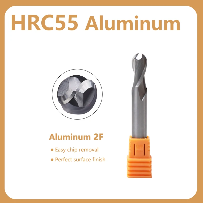 D3 4 5 6 8 10 12 14 Carbide End Mill Aluminum Ball Nose Milling Cutter for Aluminium