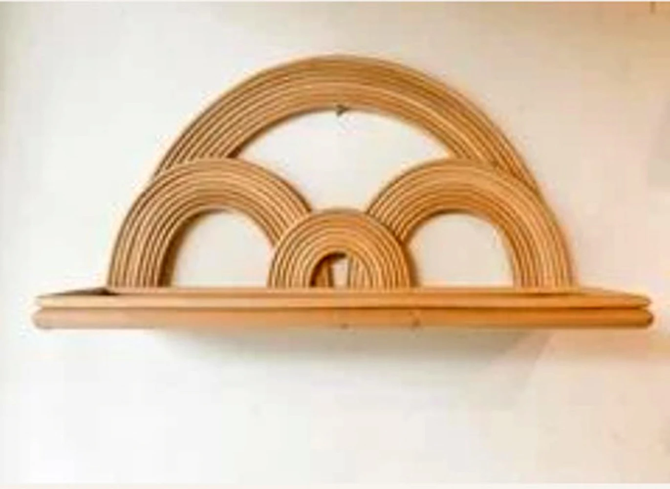 Hot selling golden rattan shelf for home decoraton natural rattan wall hanging for livingroom bedroom Direct Manufacturer & Expo