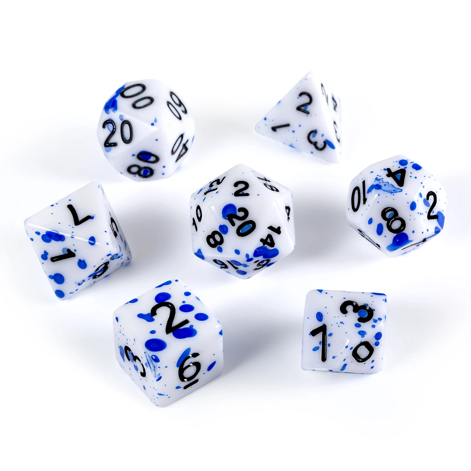 Оптовая продажа D4 D6 D8 D10 D12 D20 D % кости для брызг крови многогранные 7-Die игральные dnd ролевых игр