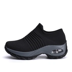 Low price and durable flying woven socks shoes running sneakers low-top height-increasing shoes and socks