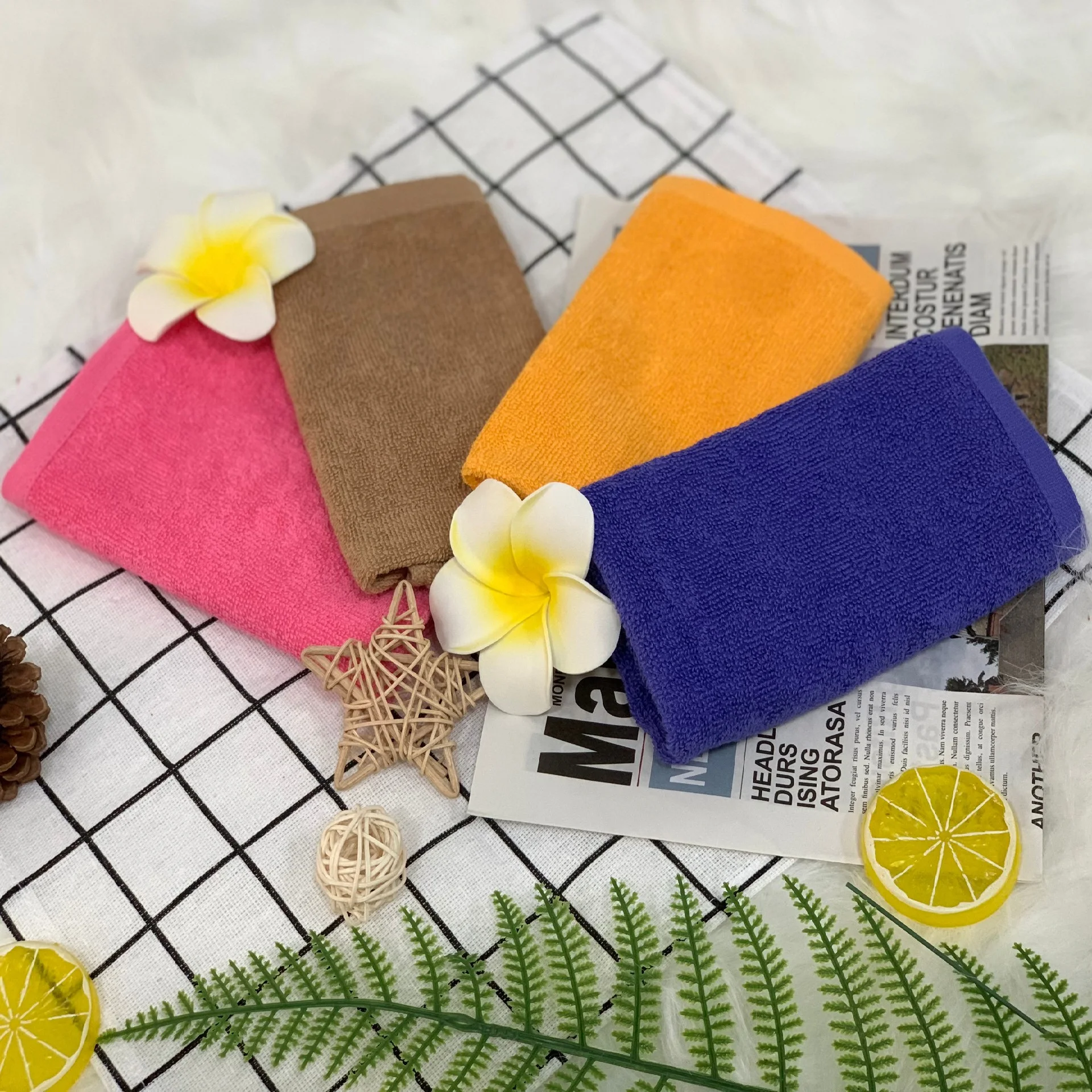 100% Cotton Vietnamese Super Absorbent Face Towel With Customize Logo
