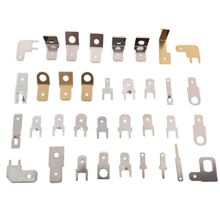QWT factory Custom made precision electrical fabrication PCB Tab shrapnel metal brass die stamping copper parts terminal