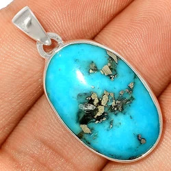 Persian Jewelry, Nishapur Persian Turquoise From Iran Sterling Silver Jewelry Pendants