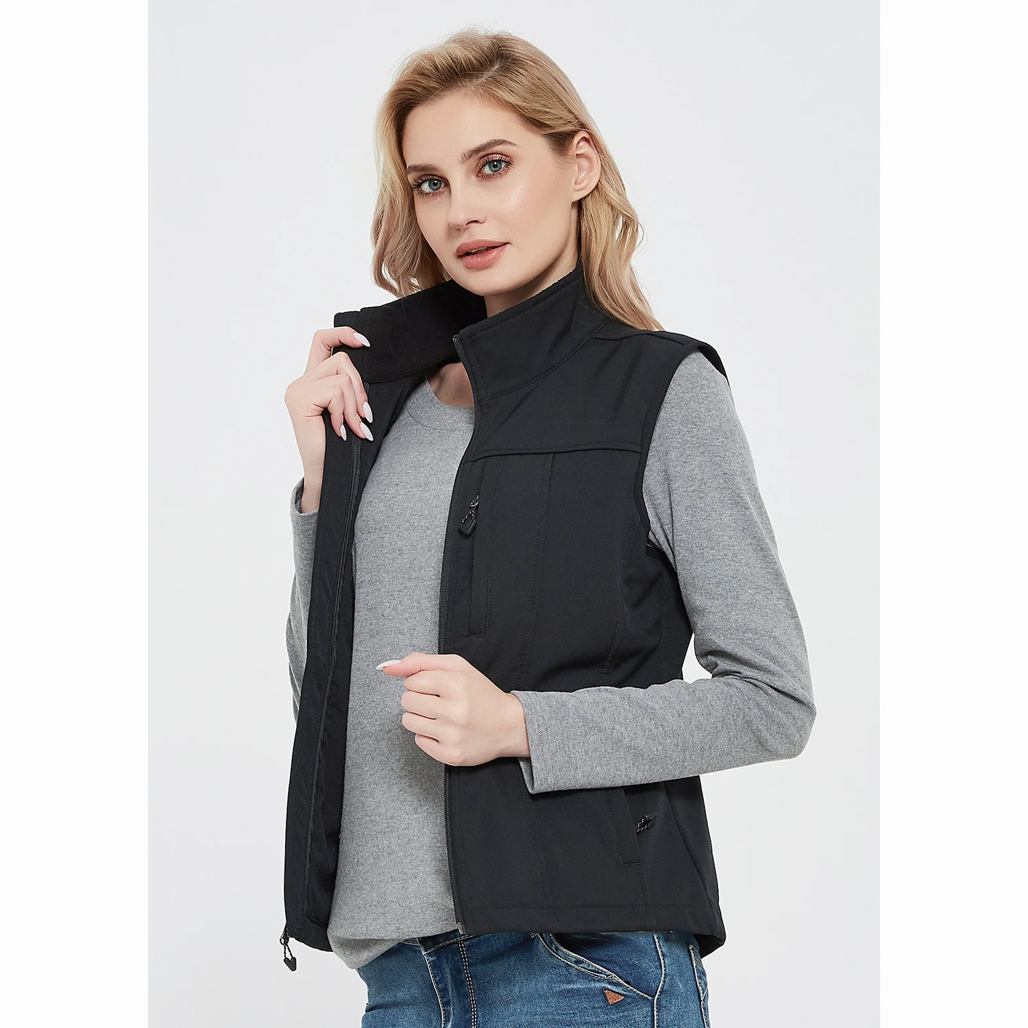  Женская куртка без рукавов Softshell Высокое качество полиэфирная ткань на молнии оптом продукт дешевая цена полностью OEM