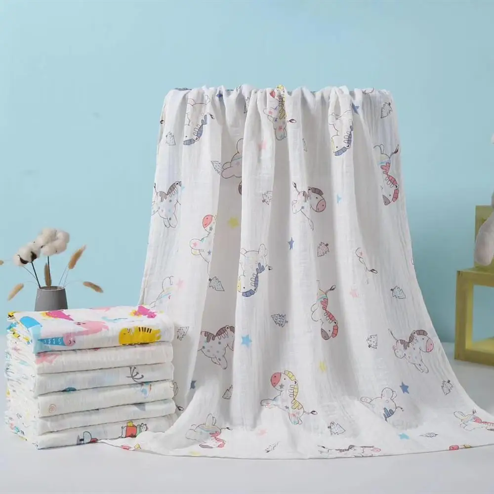  Модные и классические детские муслиновые пеленки с рисунком низкий минимальный заказ OEM <span style=