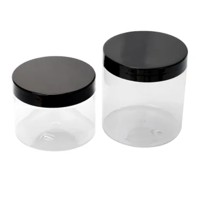 Factory Offer PET Empty Cosmetic Jars Plastic Cream Containers with Lid 50g 100g 150g 200g 250g 300g 400g 500g