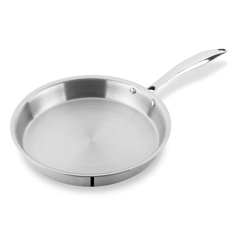 High Quality Durable Stainless Steel Frying Pan Stainless Steel Fry Pan With Lid For Sale