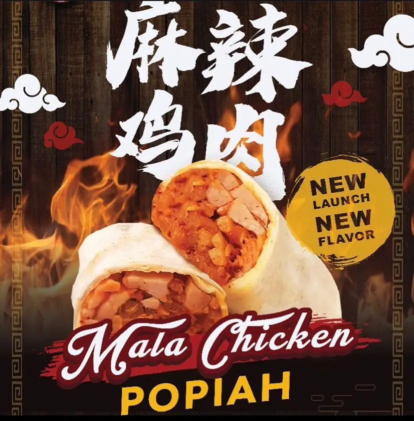 Singapore Best Quality 150g Adults Microwavable Wraps Ready to Eat Food Frozen Mala Chicken Wrap In Bag Packaging