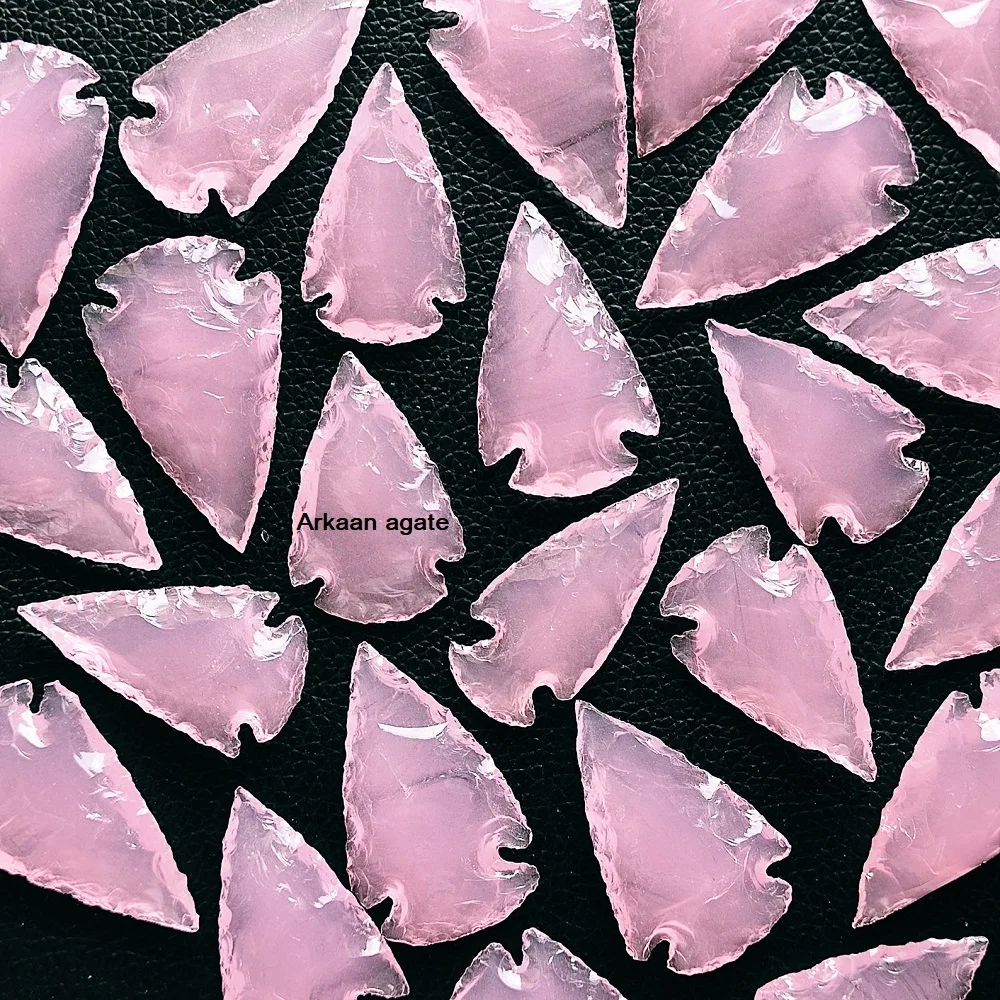 Wholesale Rose Quartz Arrowhead Hand Craft Rose Quartz Arrowhead For Pendant hand polished for sale