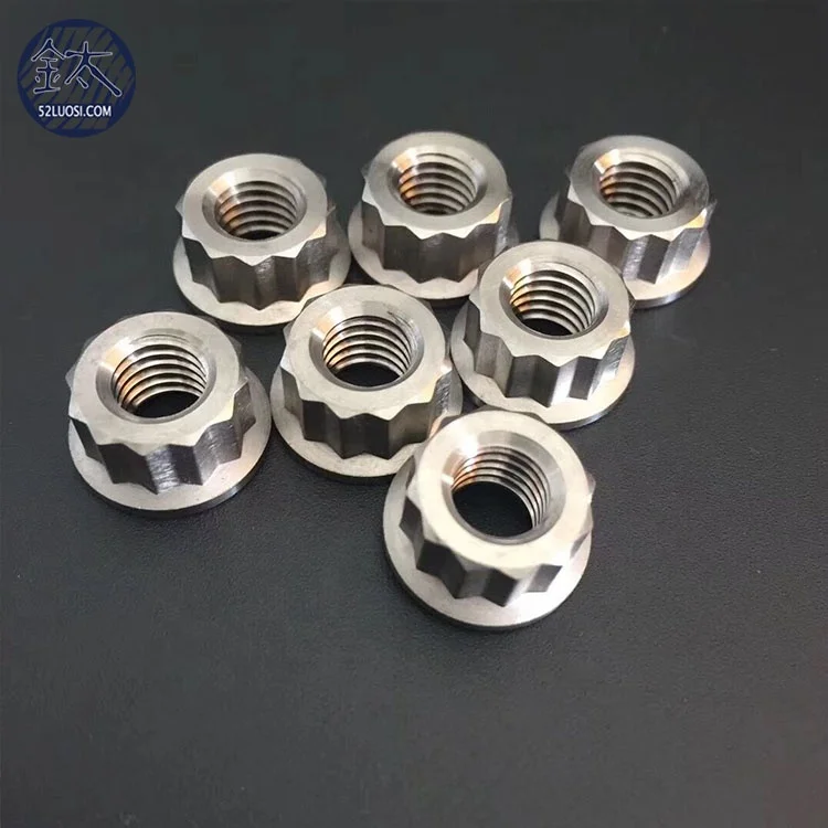 m10x1.5 m10x1.25 Titanium 12 Point 12-spline Flange Nut