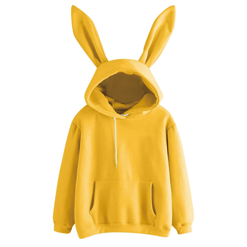 Autumn Winter women Rabbit Ears Fashion Hoodie Casual colors Solid Warm Sweatshirt Hoodies Women Long Sleeve Hoodies For Winter
