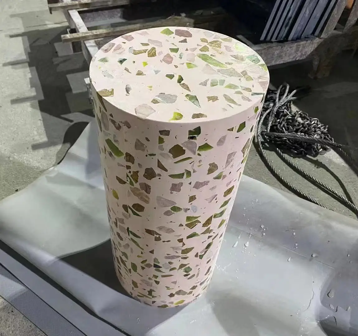 terrazzo slab colorful decoration countertop solid surface stone bowl walling stones