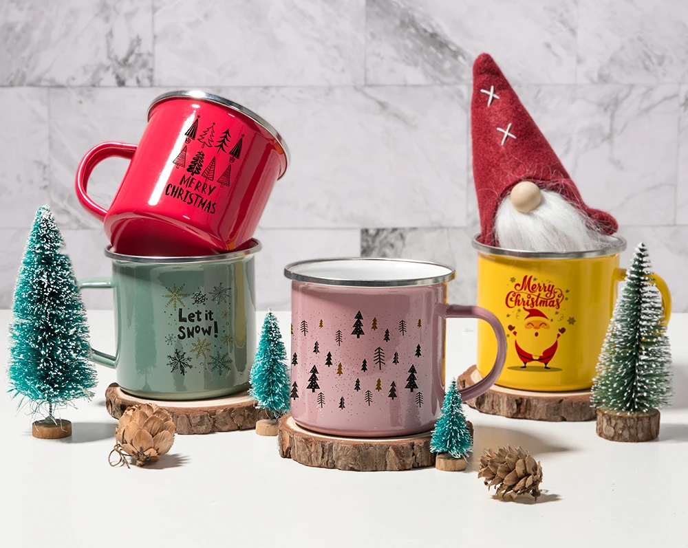 2021 Top Selling Christmas Mug Custom Design Enamel Mug Best Mug For Sublimation