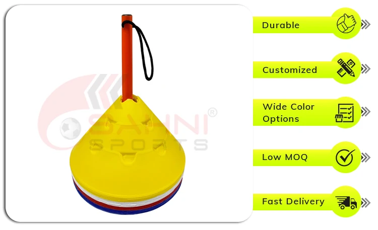 15 cm Height and 30 cm Base Diameter Jumbo Cone Pro for Soccer and Football Training