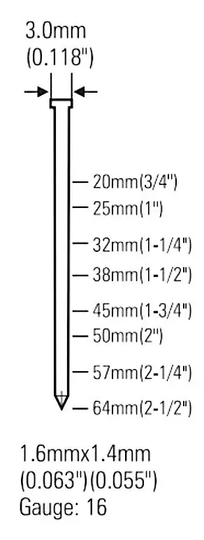 TY80016A Heavy Duty 16 Ga. Полировальный гвоздезабивной пилот для многократного использования установка паркетного пола в зонах где степлер