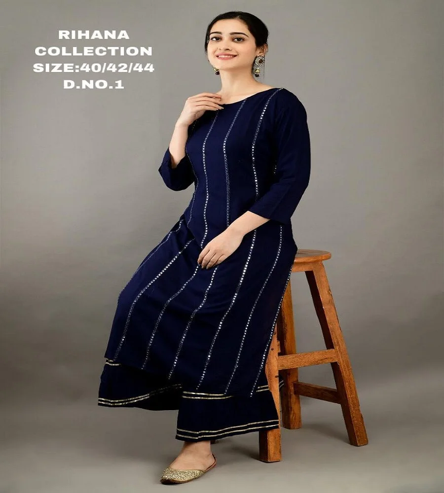 Обычная одежда новейший дизайн искусственный шелк прямой крой Kurtis Оптовая