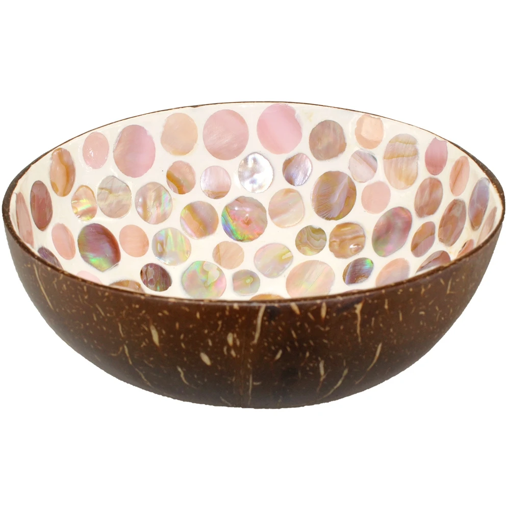 Vietnam lacquered coconut bowls new products handicraft high quality coconut shell bowl with mother of pearl