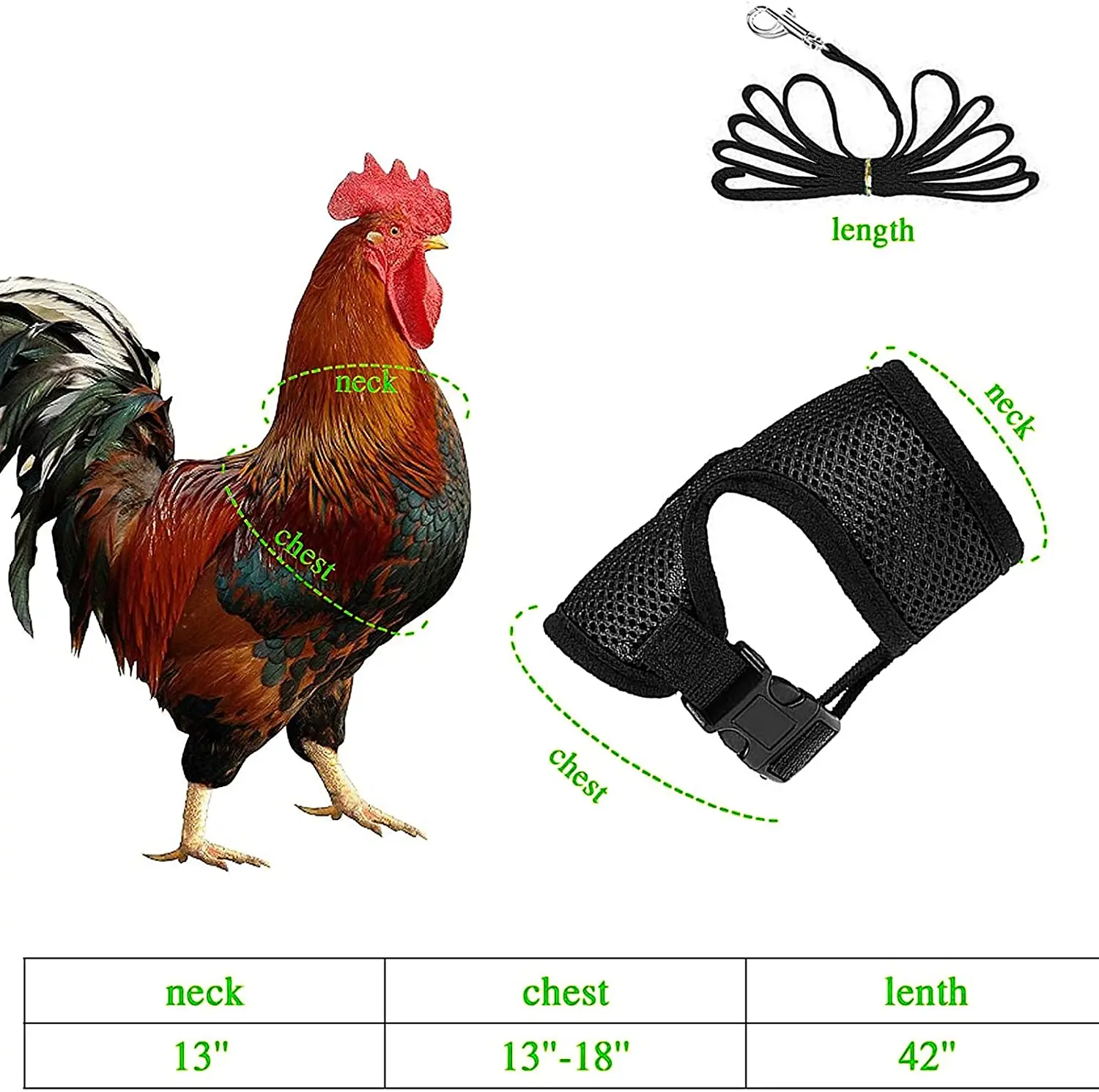 Pet Goose Duck Mesh Harness Breathable Chicken Vest Harness with leash For Walking Training
