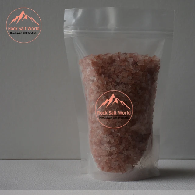 Natural Pink Dark Edible Salt Food Grade Himalayan  Organic Natural  Fine Rock Salt With best Zipper And Salt Jar Private Label