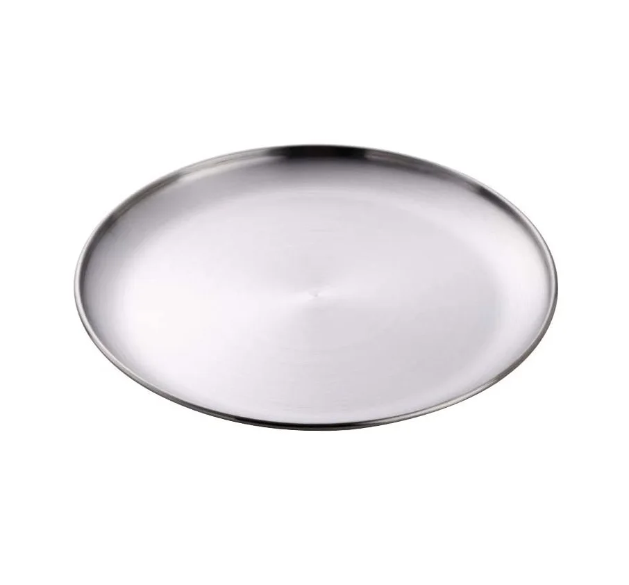Reasonable Prices Round Stainless Steel Metal Rustic Serving Trays For Home & Restaurant Uses Manufacture in India