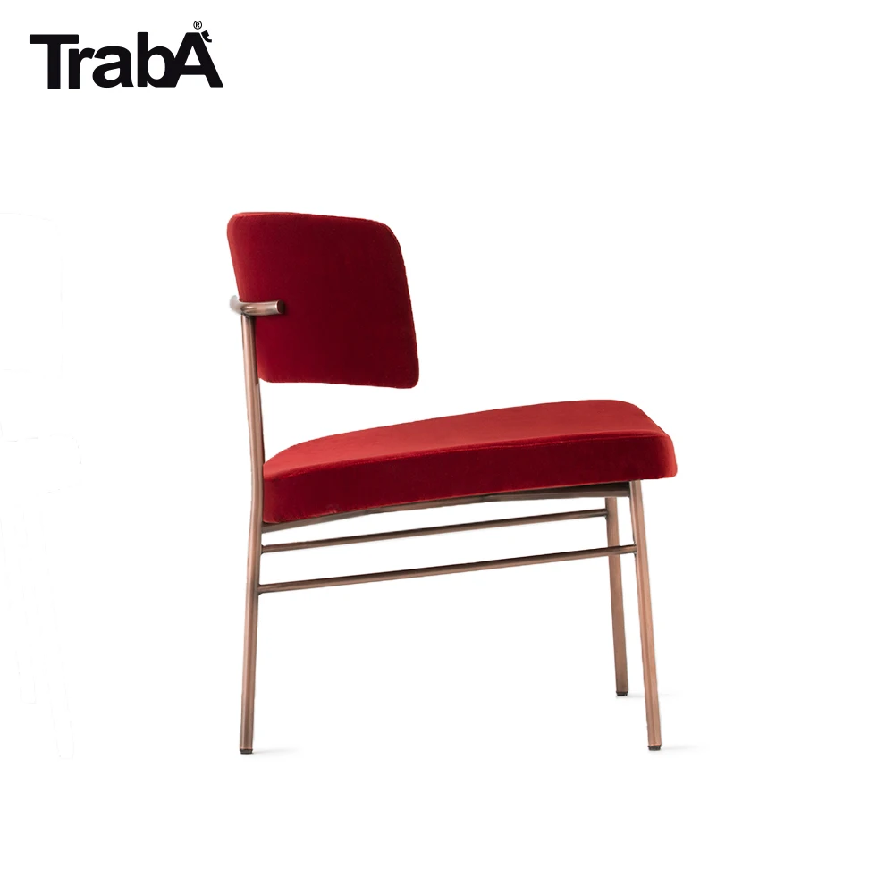 Top Quality lounge chair metal frame padded seat backrest fabric