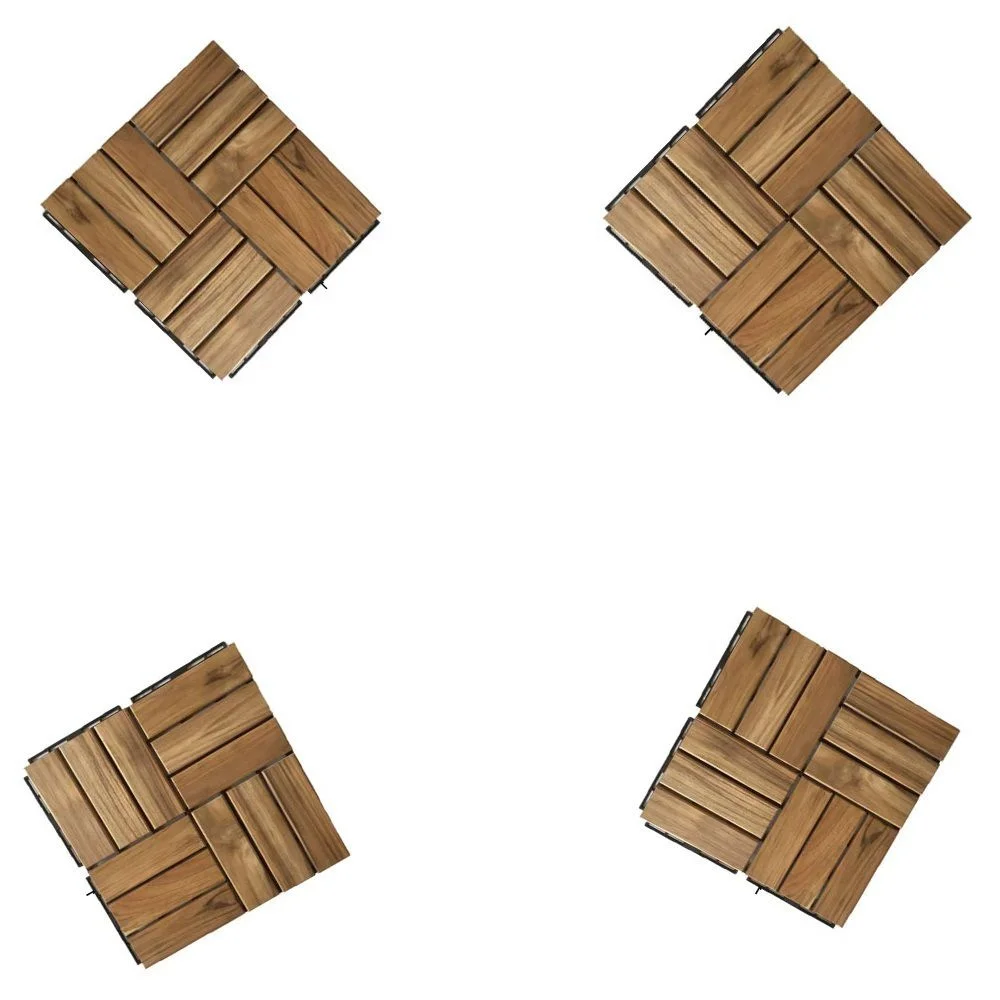 
Acacia Wood Interlocking Deck Tiles, Plastic wood composite interlock deck tile or Plastic Decking Flooring Tiles B6165  (1600198356416)