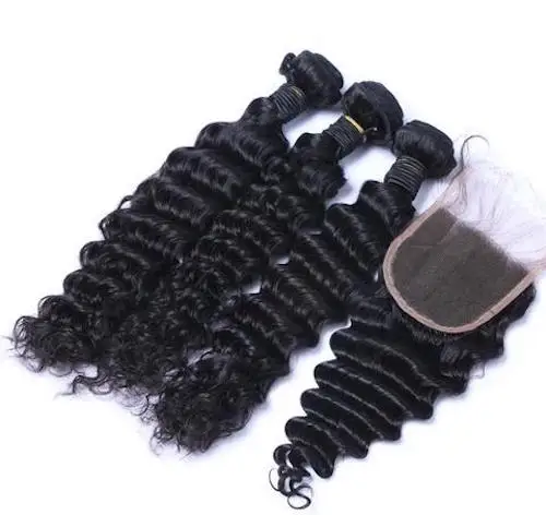 Direct India 12A Raw Indian Remy Weave Hair Machine Double Weft Unprocessed Quality Deep Wave Style Natural Straight Texture