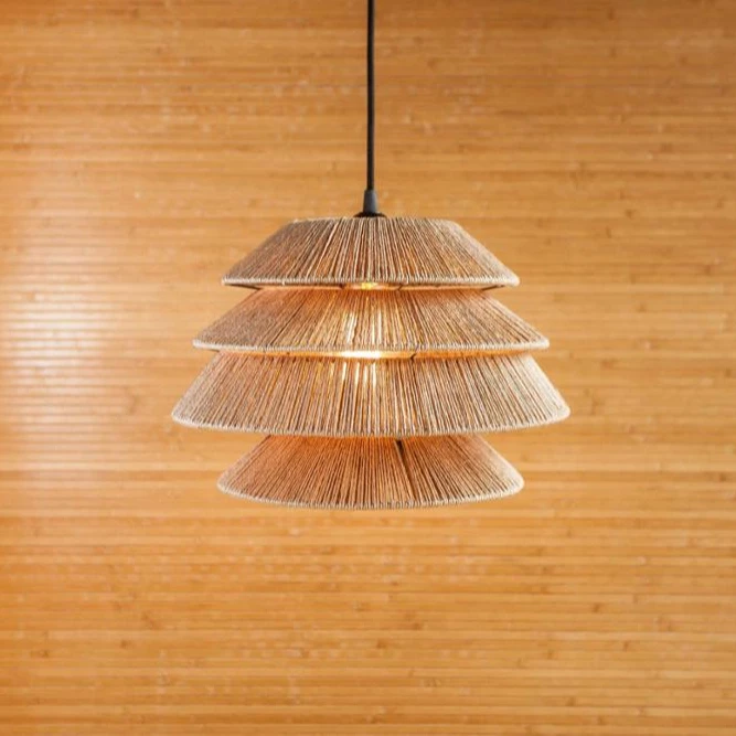 Винтажное украшение ручной работы бамбуковый ротанговый Плетеный Потолочный подвесной абажур для декора ресторана