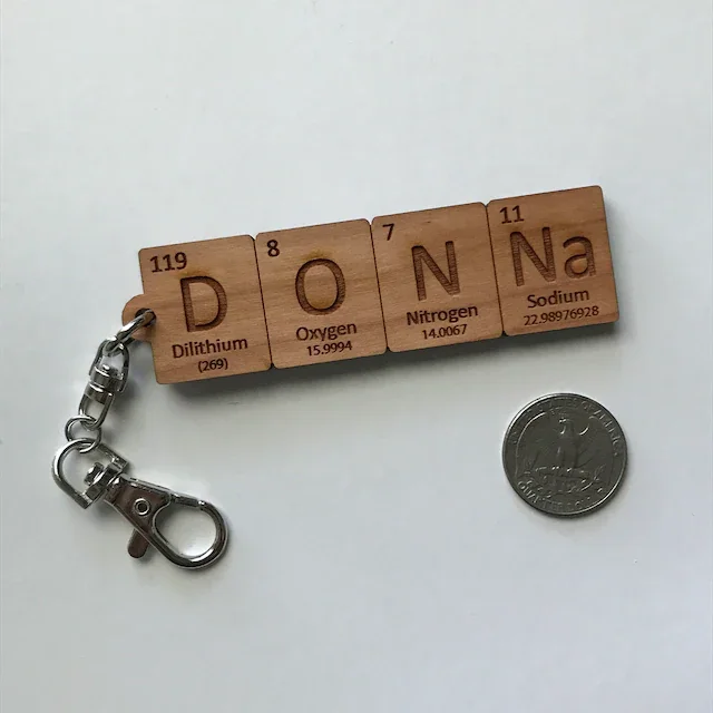 Custom Periodic Table Element Name Key Chain Backpack Clip  Custom Chemistry Gift for Science Geeks and Teachers