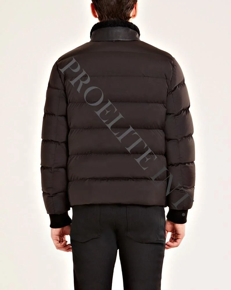 
Custom Puffer Genuine Leather Bomber Jacket 