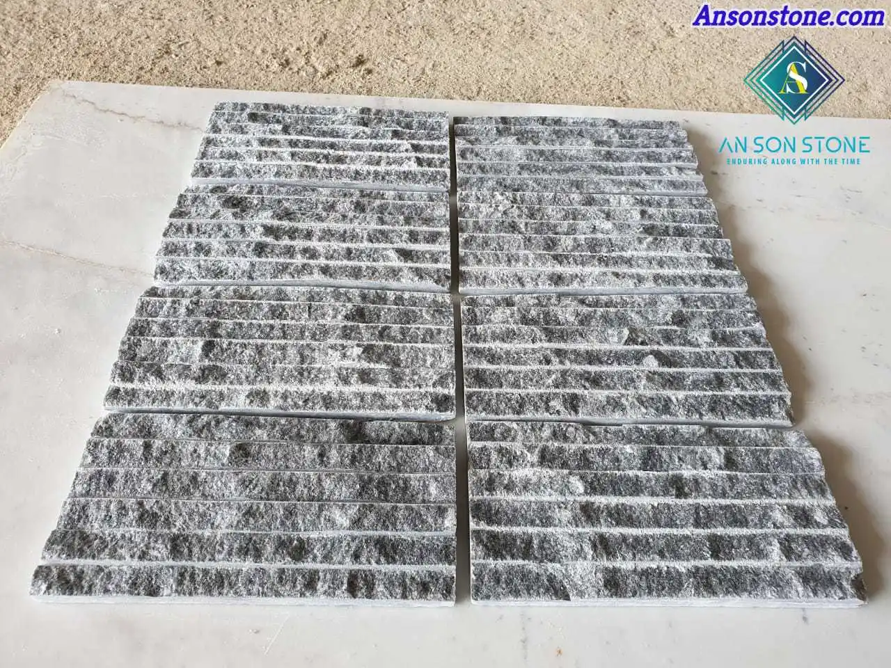 HOT PROMOTION BLACK LINE CHISELED 10*20*1.5CM- NATURAL QUART FROM VIETNAM -MANUFACTURER-QUARRIES OWNER