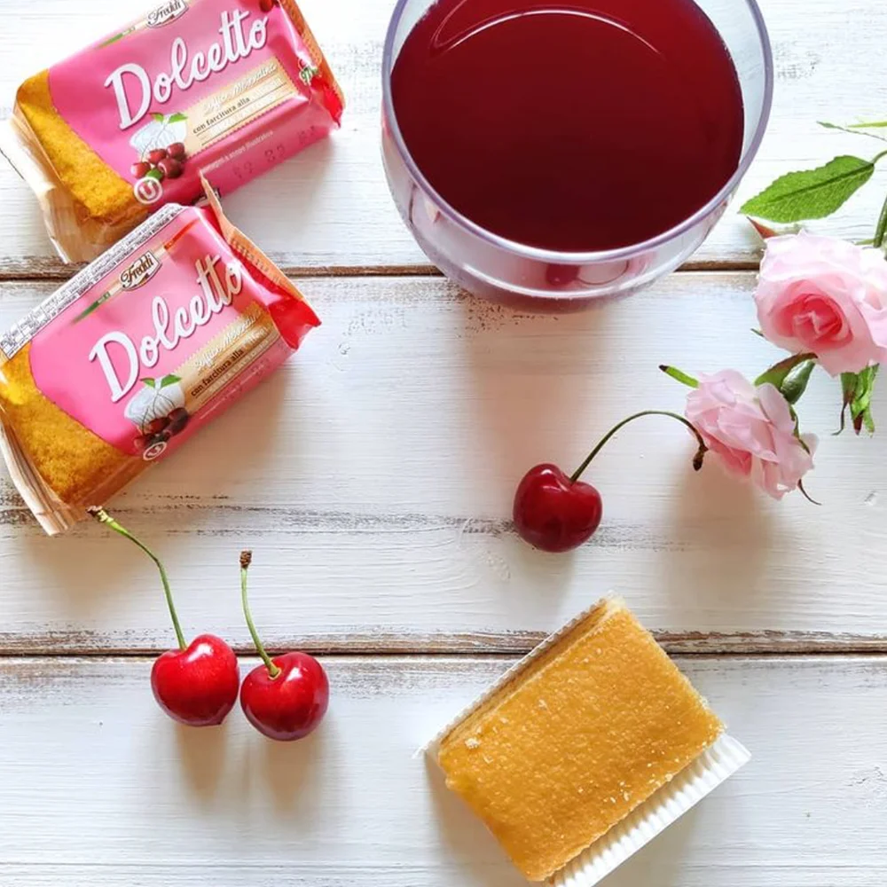 High quality Made in Italy Soft mini cake DOLCETTO cherry 25g x 8 = 200g for daily