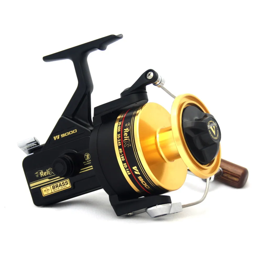 Aluminum Spinning Reel VI Gold 9000 RELIX ALUMINUM Fishing Reel 3BB STRONG CLASSIC DESIGN