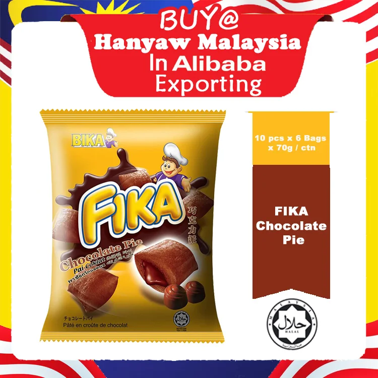 [Малайзия] Быстрая доставка + шоколадный пирог FIKA с сертификатом Халяль (10 шт. x 6 мешков 70 г/коробка)