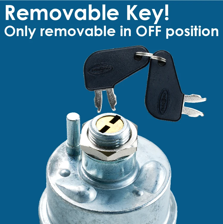 Battery Isolator Switch 250A / 450A SPST ON-OFF with Removable Key for 7N0718 replacement