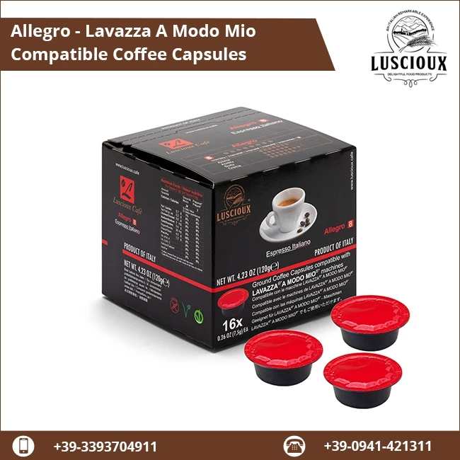 
Top Quality Ground Coffee Lavazza A Modo Mio Allegro Coffee Capsules for Sale 