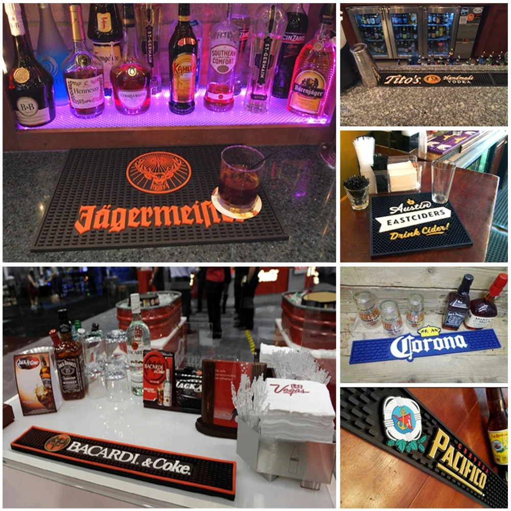 Factory Fast Delivery Hot Selling Wholesale PVC Bar Mat ,anti Slip Wine Rubber Bar Mat , Custom Logo Bar Rail Spill Mats 