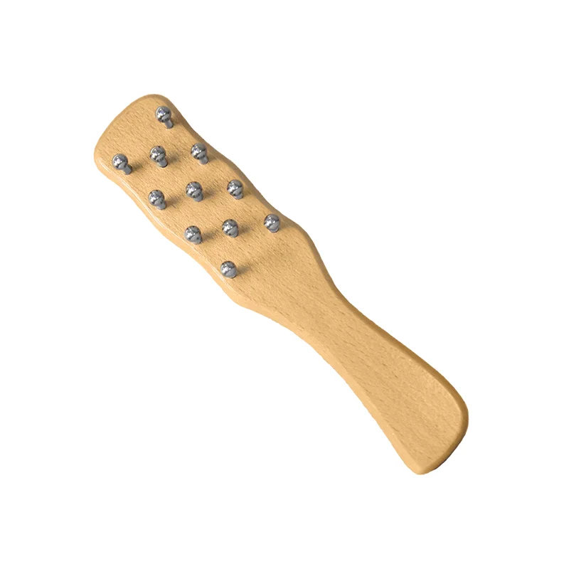 Head Massage Wooden Comb with 11 Stainless Steel Needle