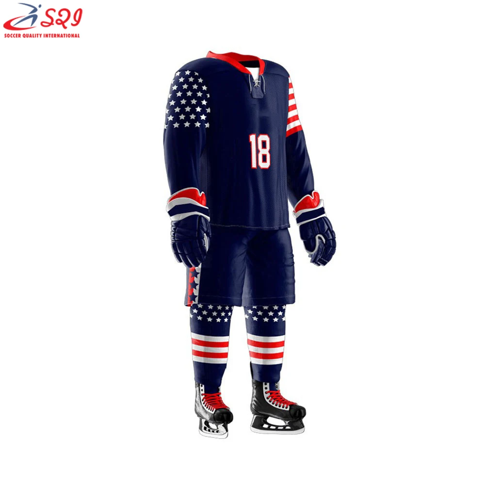 Factory Price Professional Ice Hockey jersey with tackle twill embroidery Ice hockey uniform for teams
