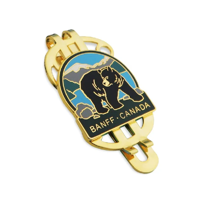 Promotional bank souvenir gift cheap custom silver dollar money clip