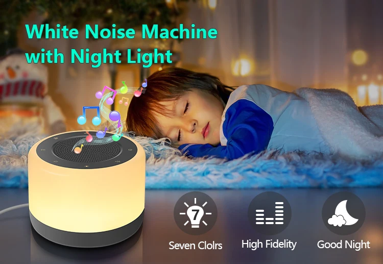 LED lights Sleep Therapy Soothing Natural Sounds Sleep Machine sleep aid white noise sound machine for both baby and adults