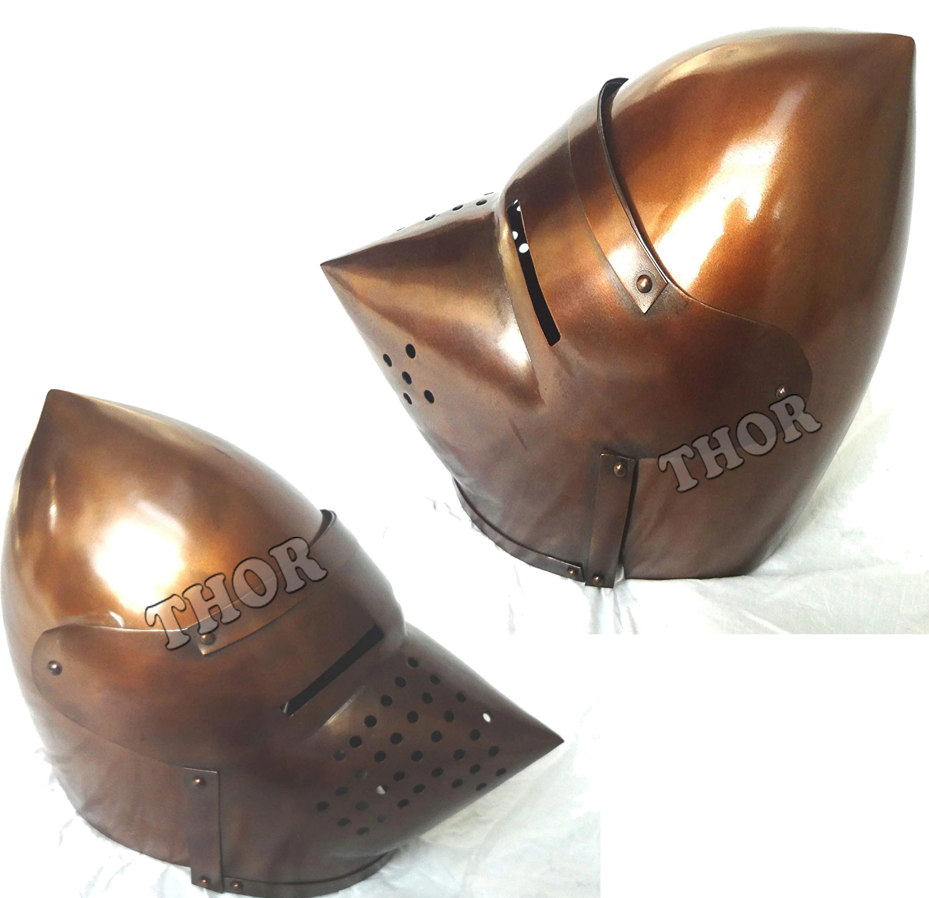 Средневековый Bascinet Helmet-Pigface шлем Броня Helme Sca стойка медный полированный защитный